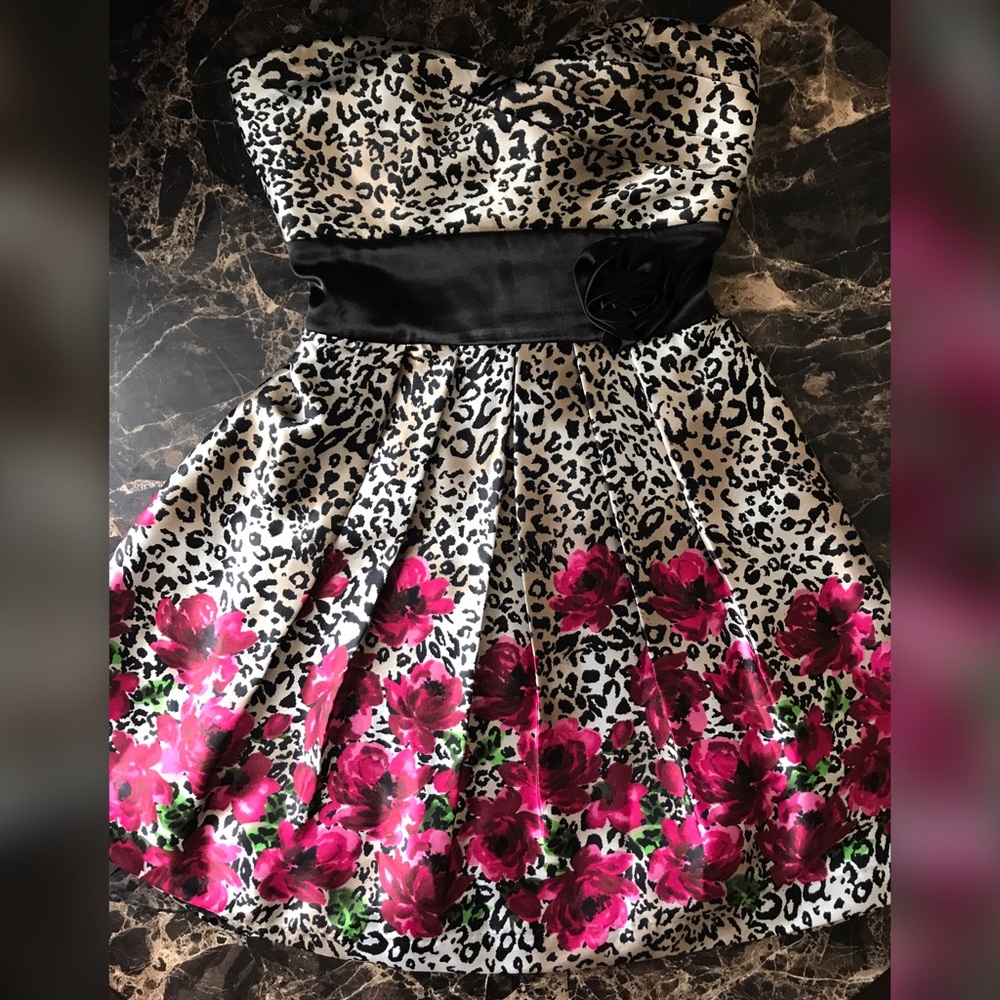 Sweetheart Cheetah & Rose Dress